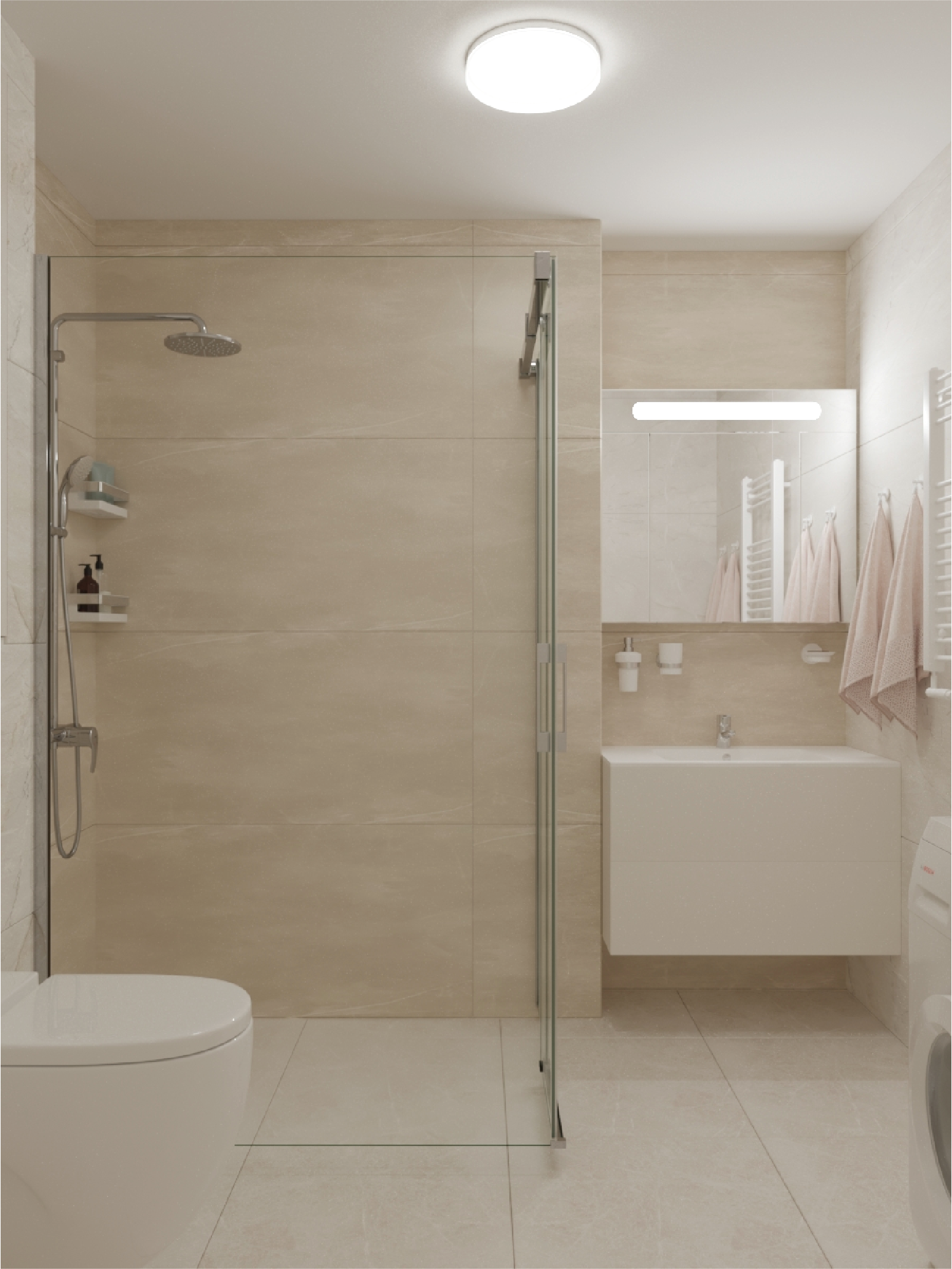 Human bathroom render
